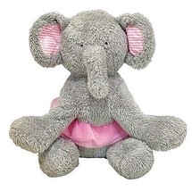 Mud Pie Gray Elephant Plush Stuffed Animal Baby Lovey Pink Tutu Ballerina Dance - $13.44