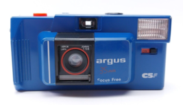 Argus C5F Focus Free Vintage 35mm Film Camera Blue Made in Taiwan TESTED - £23.21 GBP