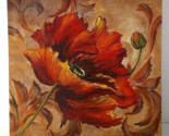 TRE SORELLE Canvas Poppy Flower 12&quot; X 12&quot; - £3.10 GBP