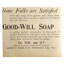 Good Will Soap George Marsh 1894 Advertisement Victorian Hygiene ADBN1aaa - $14.99