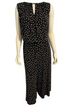 London Times Woman Black with White Polka Dots Sleeveless Jumpsuit Size 22W - £37.19 GBP