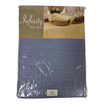 Infinity Table Linens Tablecloth Blue Ribbed 60x84” Oblong Dining Room Covering - £18.21 GBP