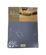 Infinity Table Linens Tablecloth Blue Ribbed 60x84” Oblong Dining Room C... - £18.10 GBP