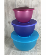 Tupperware Impressions 3 Pc Classic Serving Bowl Set With Lids 4.3L, 2.5... - €36,10 EUR