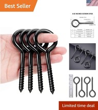 5-Inch Heavy-Duty Black Eye Hooks - 20 pcs Stainless Steel for 400lbs Ca... - $1,288.86 MXN