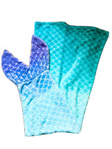 Pillowfort Kids Mermaid Tail Plush Soft Snuggle Slip On Multicolored Blanket - £10.34 GBP