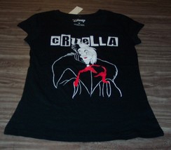 Women&#39;s Teen Jrs Walt Disney 101 Dalmatians Cruella Deville T-shirt Medium New - £15.58 GBP