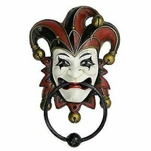 Harlequin Carnival Circus Jester Clown Joker Door Knocker Figurine 8.75&quot;... - £27.81 GBP