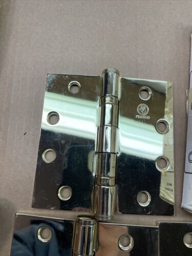 3 Penrod Brass Door Hinges 4 1/2" (MH4.5 BBTP SQ-SQ SN) - $6.64