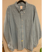 BROOKS BROTHERS XXL Button Down Shirt-MADISON Blue Cotton L/S EUC - £16.52 GBP