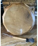 Native American Style 12” Single-Sided HAND DRUM Plain Rawhide Head W/  ... - $212.91 CAD