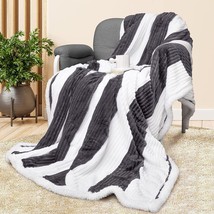 Sherpa Throw Blanket, Soft Warm Fuzzy Thick Blanket Throw (51&quot;X63&quot;) - £15.70 GBP