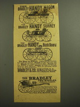 1887 Bradley Advertisement - Handy Wagon, Handy Surrey, Handy Buck Board - £14.48 GBP