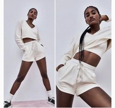 For Love and Lemons Morgan Sweat Drawstring Shorts XL NEE NWT Creme High... - $34.64