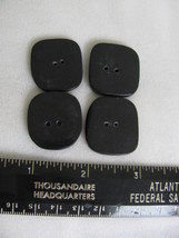 4 Hand Drilled Hand Cut Black Stone Buttons about 18mm x 23 mm - $15.00