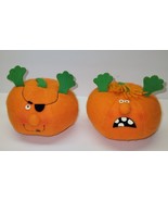 Lot Of 2 Vintage 1986 Hallmark Plush Halloween Pumpkins Pirate &amp; Scared ... - $24.37 CAD