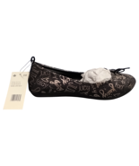 Juicy Couture Van Ness Ballet Flats Kids US 3M Black Gray Allover Logo S... - $40.07 CAD