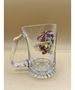 Vintage Walt Disney Mickey Mouse Clear Glass Mug Beer Stein Melted Abstract - £9.45 GBP