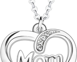 Mother Day Gift for Mom, I Love You Mom Gifts Dainty Love Heart Necklace... - $21.51
