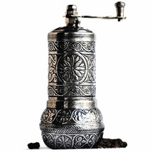Turkish Pepper Mill Grinder Refillable Spice 4.2&quot; Manual Crank Handle (Dark Silv - £15.97 GBP