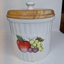 Preferred Stock Ceramic Food Canister Wood Lid with Seal Large Size - £15.30 GBP