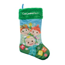 Cocomelon Velour JJ, TomTom, And YoYo Decoration Christmas Stocking Green 20” - £13.88 GBP