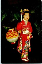 An Island Maid Hawaii Japanese Girl Kimono Lantern Parade Postcard - £5.48 GBP