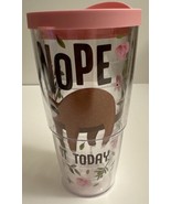 Tervis Tumbler Sloth On A Branch “Nope Not Today” Pink Flowers and Lid - $8.00