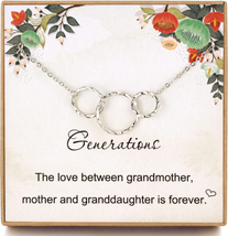 Mother’S Day Gifts for Grandma, Sterling Silver 3 Circle Necklace, Grandmother M - £13.09 GBP