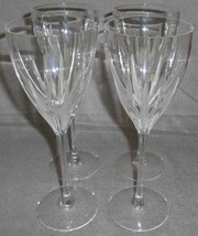 Set (4) Lenox Cut Crystal Stems 10 Oz. Frosted &amp; Clear - £12.41 GBP