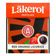 Läkerol ( Lakerol ) Red Orange Licorice Sugar Free 25g ( 0.85 oz ) Sweden - £11.93 GBP+