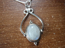 Moonstone Oval 925 Sterling Silver Pendant a209L - £7.88 GBP