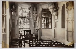 Monticello, Home Of Thomas Jefferson Virginia Tea Room Rppc Postcard C19 - £9.55 GBP