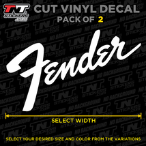 Fender Guitars Logo Vinyl Decal Sticker – Pack of 2 – Select Size &amp; Color - $3.00+
