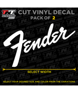 Fender Guitars Logo Vinyl Decal Sticker – Pack of 2 – Select Size &amp; Color - $3.00+