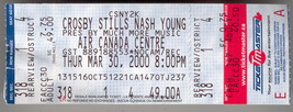 Csny Vintage Crosby Stills Nash &amp; Young 2000 Ticket Stub Toronto Air Canada Ctr. - £5.31 GBP