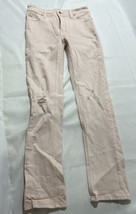 Anthropologie Pilcro Pink Slim Straight Ripped Distressed Denim Jeans Womens 26 - £12.98 GBP