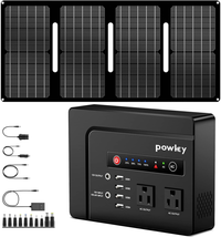 Powkey 200W Portable Power Station with Solar Panel, 40W Foldable Solar Panel wi - £263.73 GBP