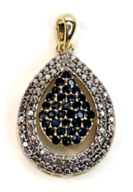 Gold Tone Teardrop Pendant with Unknown Stones Elegant and Stunning THAI... - £47.00 GBP