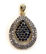 Gold Tone Teardrop Pendant with Unknown Stones Elegant and Stunning THAI... - £46.74 GBP