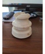 Vintage Ceramic marked &quot;B&quot; Electric Porcelain Insulator saddle Top white - £8.88 GBP