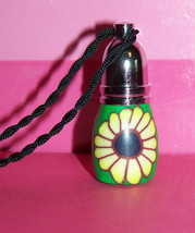 Polymer clay flower Perfume bottle Necklace  empty NEW - £6.05 GBP