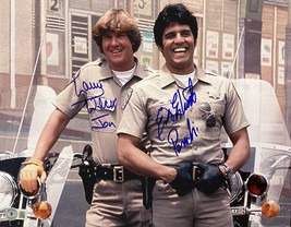 Erik Estrada Larry Wilcox Signed 11x14 CHIPS Laughing Photo Inscribed BAS ITP - £98.58 GBP