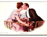 Chess Game Romance The Right Move Kiss 1911 DB Postcard B18 - $5.89