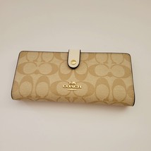 Coach CH414 Signature Slim Wallet Clutch Light Khaki Chalk - $94.92