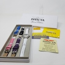 Invicta 21996 Angel Women&#39;s 33mm Quick Pin Leather Strap 5-in-1 Silver W... - $84.15