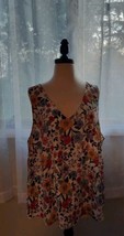 Ophelia Roe Women&#39;s Top Size 1X Seeveless  Floral Polyester - $14.42