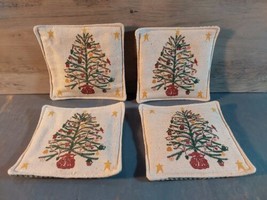 Handmade Christmas Scented Hot Pads Trivets Tree Sitter 5x5 Set 4 - £21.93 GBP