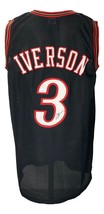 Allen Iverson Autografato Custom Nero Stile Professionista Maglia da Basket JSA - £138.78 GBP