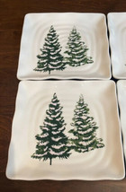 Maxcera Set of 2 Christmas Tree Salad  Plates Ceramic Square - $34.97